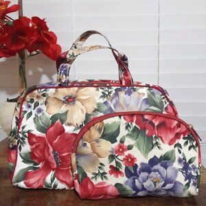 Vintage Multi Color Floral Trina Brand Cosmetic Bags